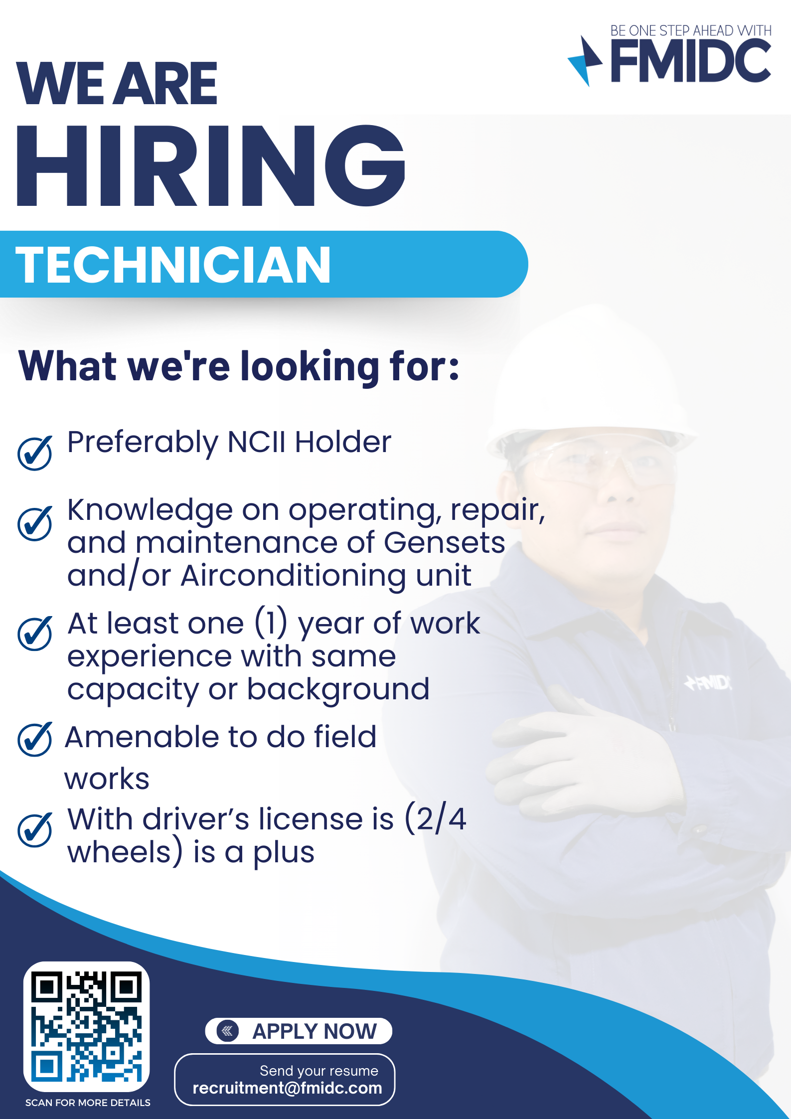 FMIDC TECHNICIAN_OPERATIONS GROUP HIRING!